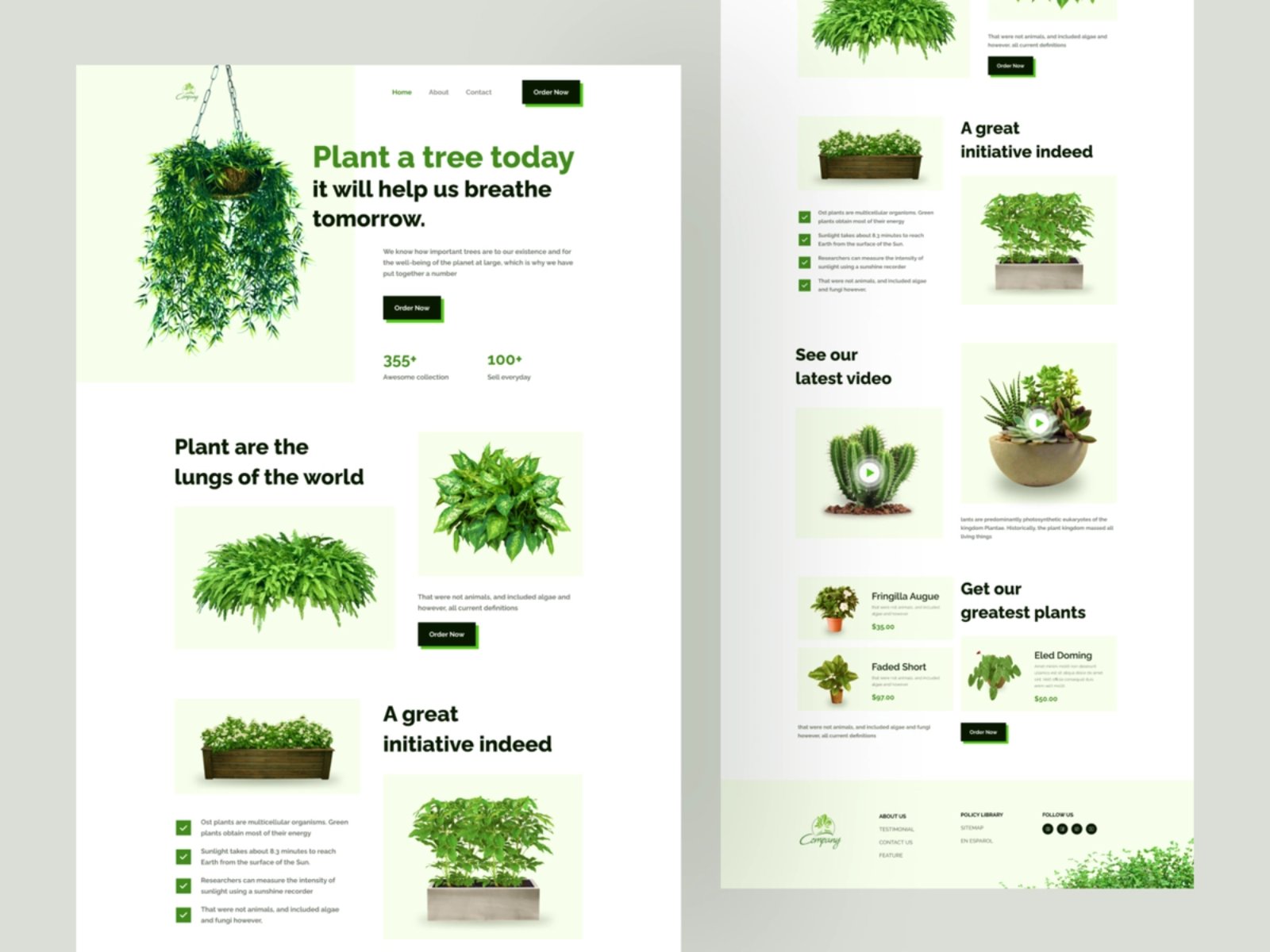 绿色心情！12组绿植商店WEB落地页界面设计灵感