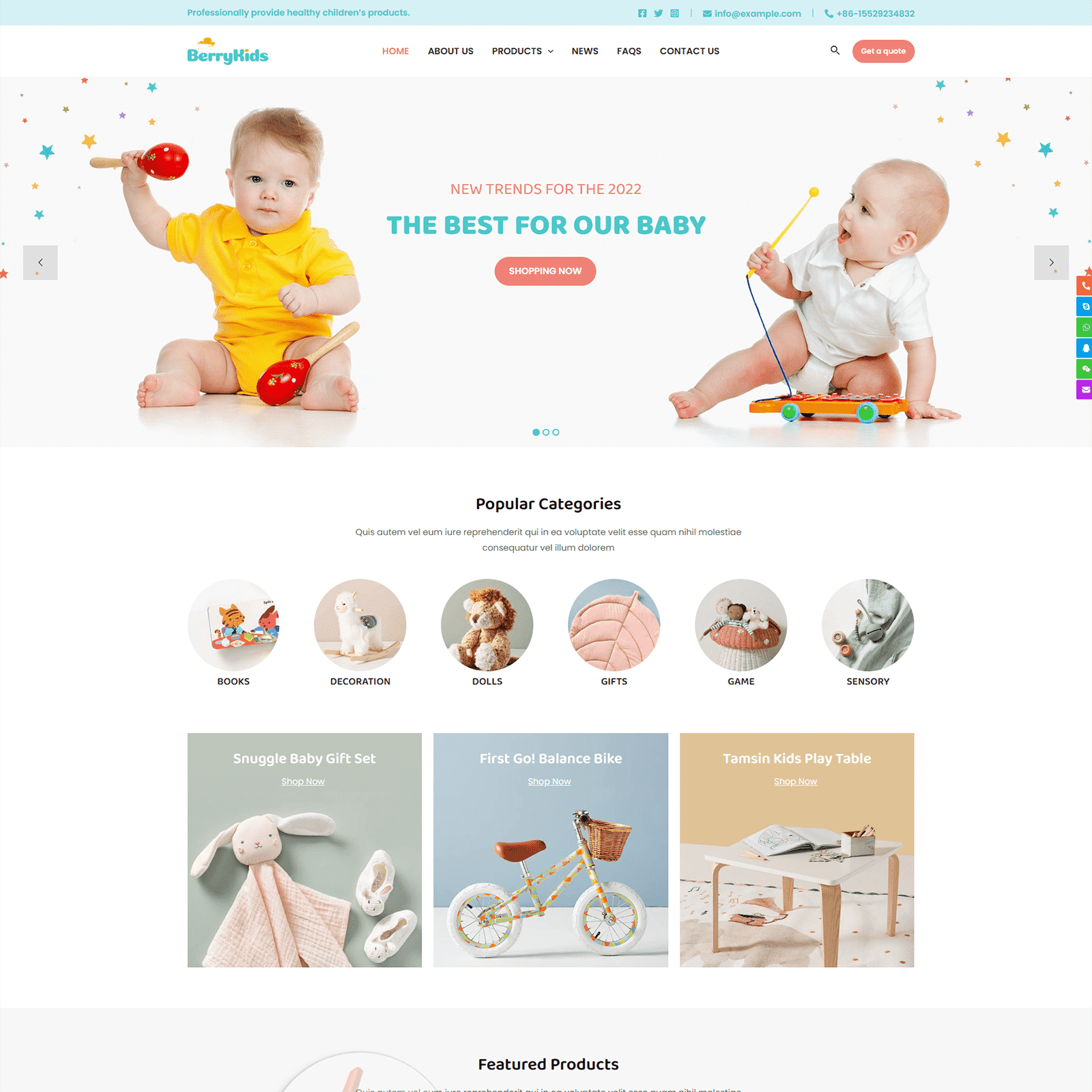 响应式英文外贸儿童用品童装玩具营销独立站企业网站制作建设开发