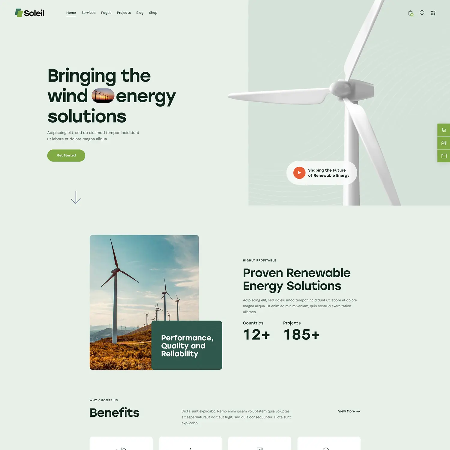 风能绿色能源类跨境电商独立站商城网站建设制作
