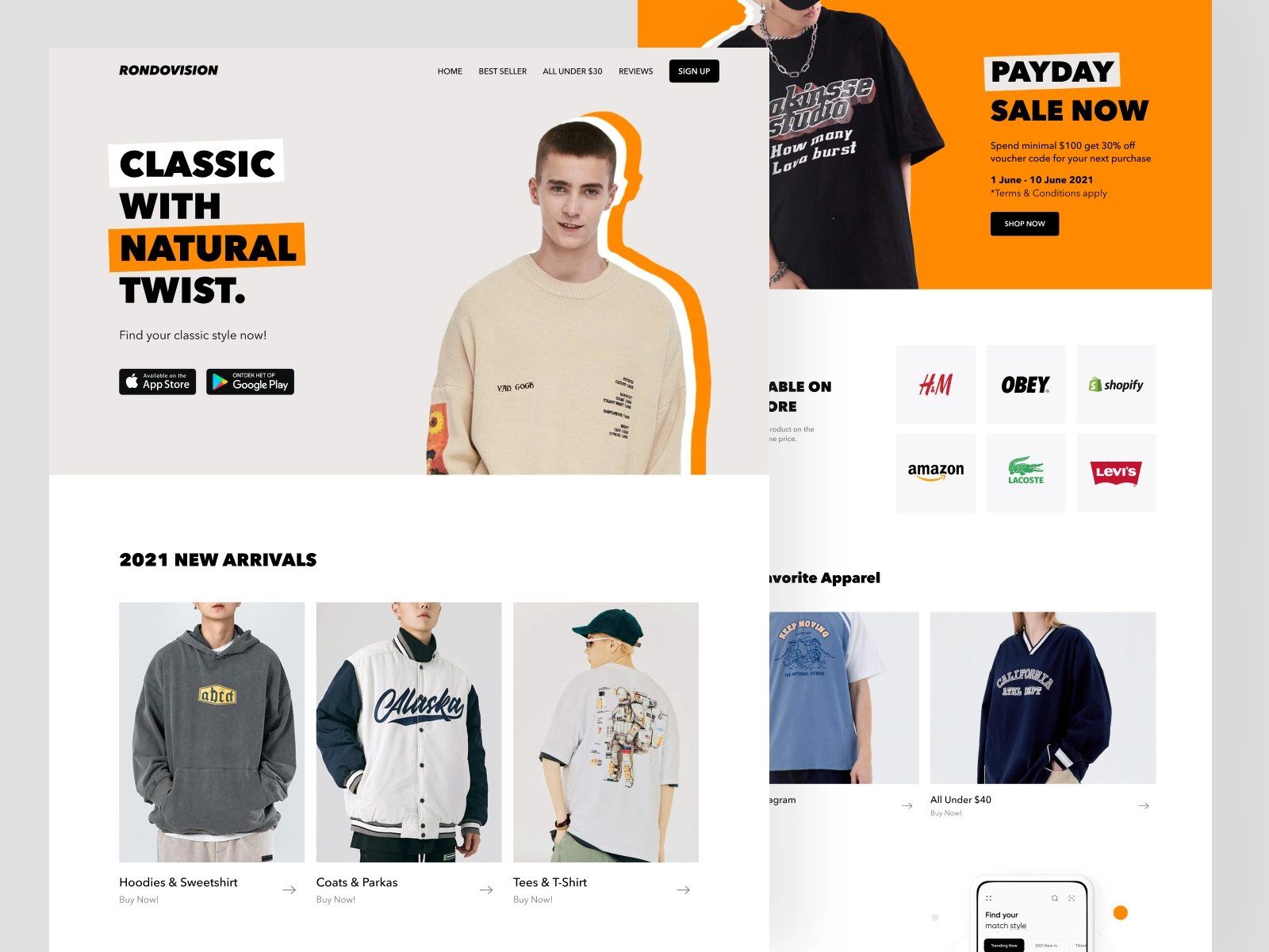 买衣服吗？12组服装商店WEB界面设计灵感！