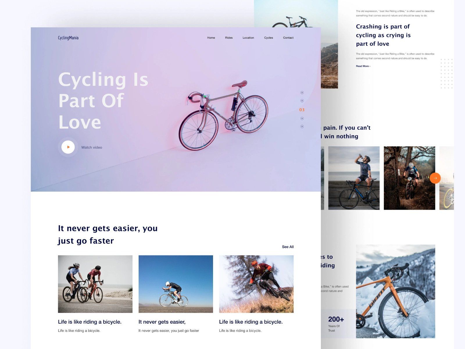 强身健体！12组自行车WEB界面设计灵感！