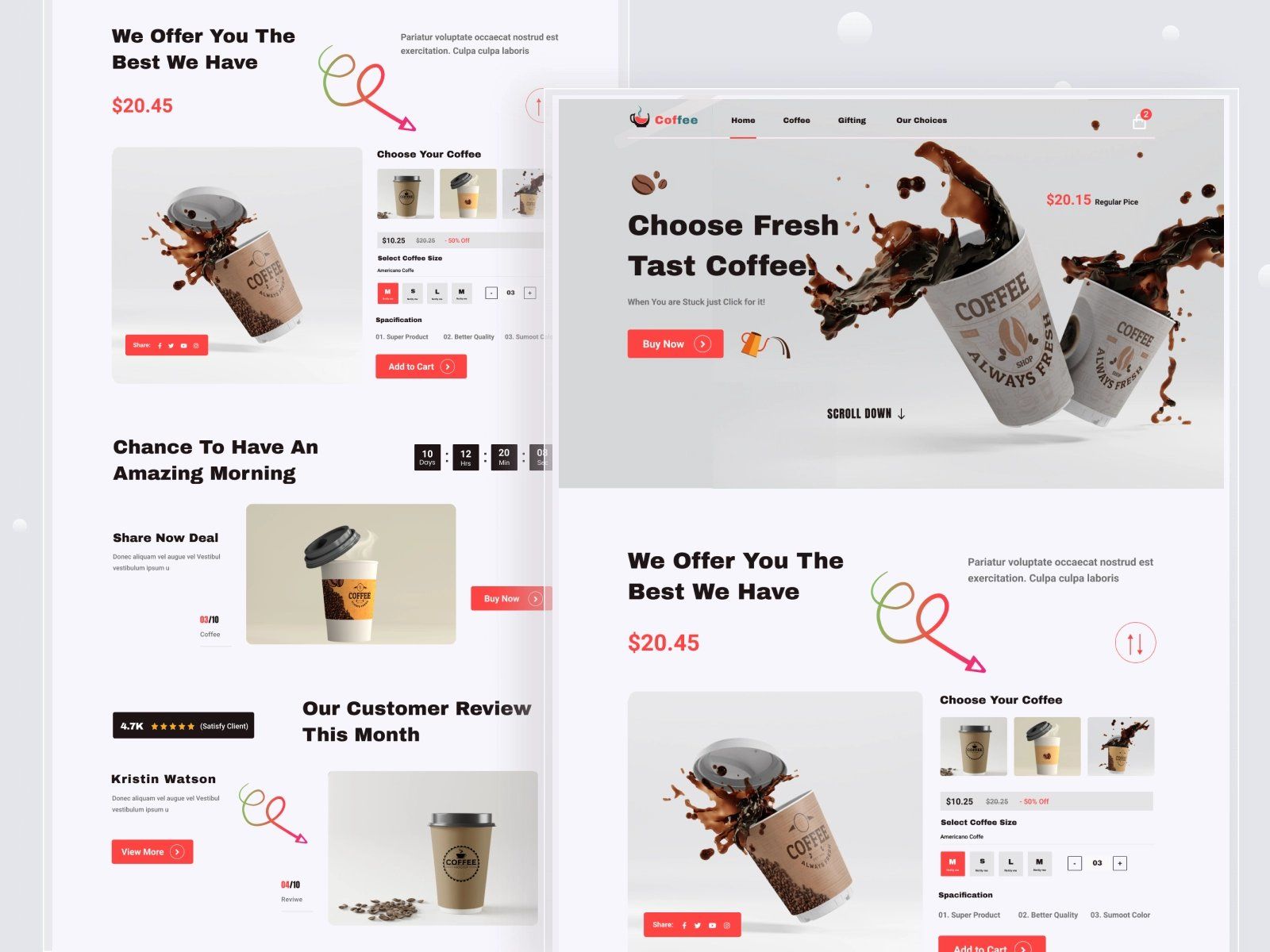 植物饮料！12组咖啡饮品WEB界面设计灵感